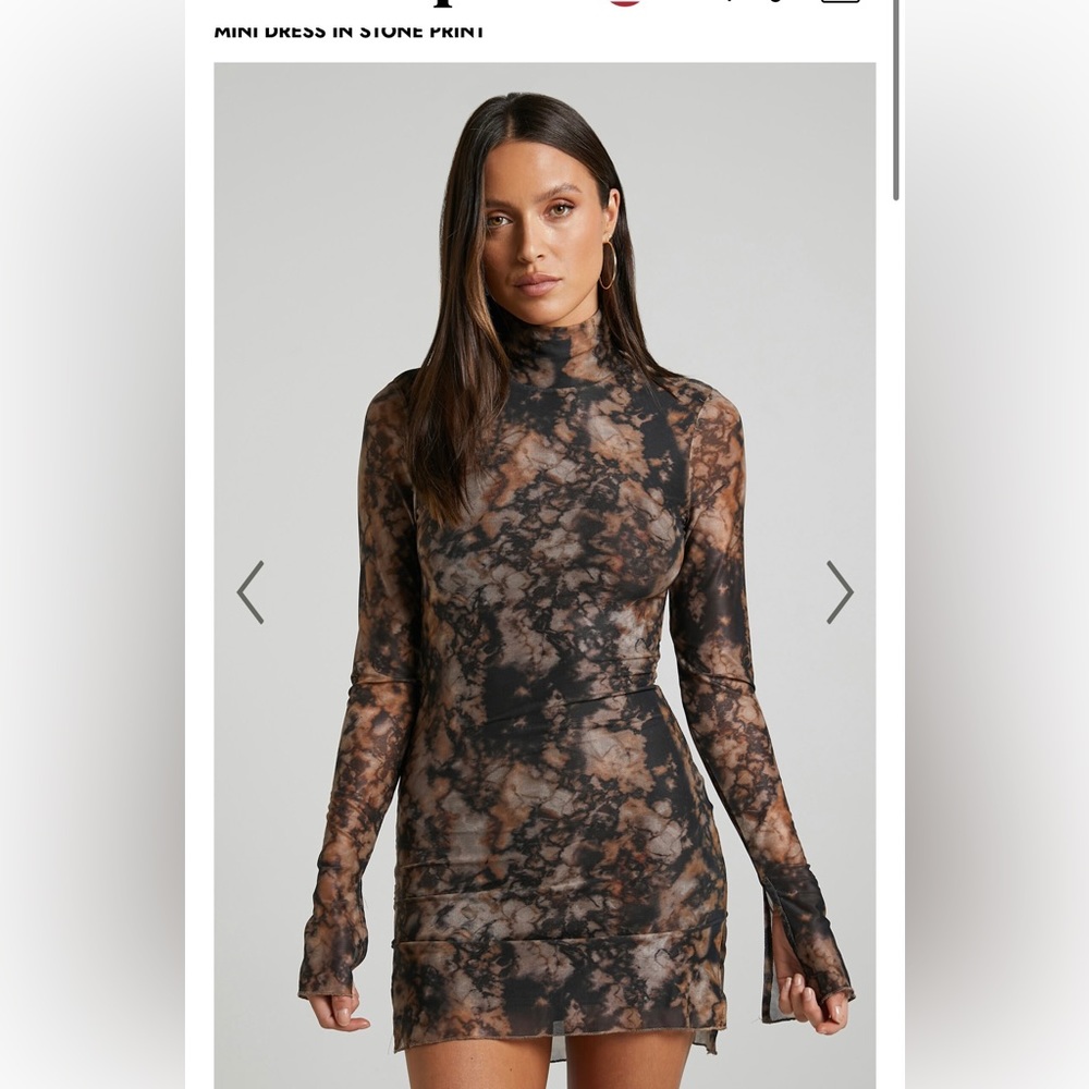 RUNAWAY THE LABEL - JORDI MINI DRESS IN STONE PRINT